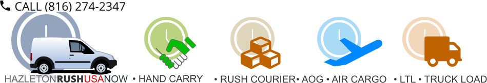 HAZLETON RUSH USA NOW • HAND CARRY • AOG • AIR CARGO • LTL • TRUCK LOAD • RUSH COURIER